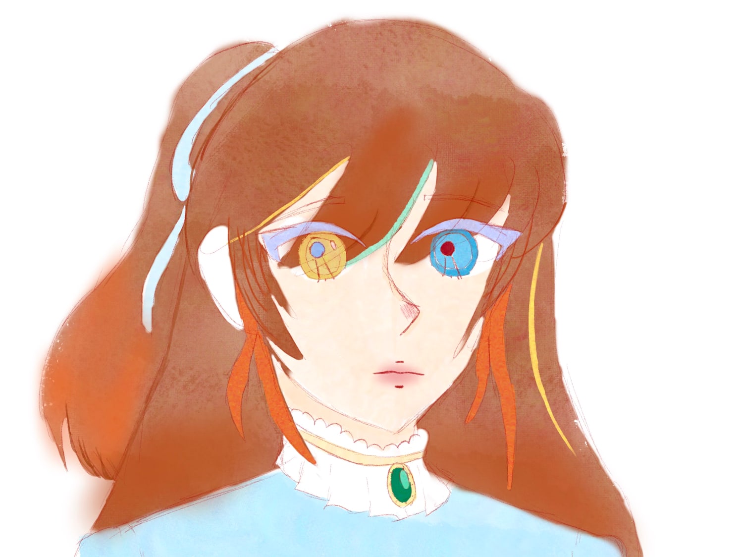 A girl with red hair